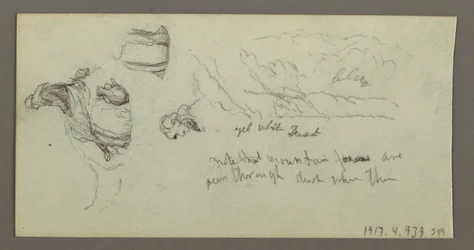 Dessin, étude des pattes de chameau, peut-être 1868