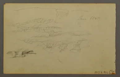 Dessin, Soleil derrière les nuages, 1844