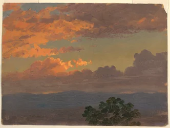 Dessin, coucher de soleil, 1865