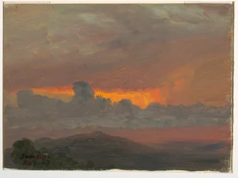 Dessin, coucher de soleil, août 1865