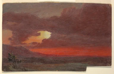Dessin, coucher de soleil, Hudson, New York, juillet 1861