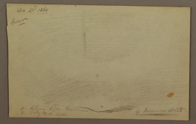 Dessin, Coucher de soleil derrière la crête (Aurora), 1864