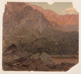 Dessin, Le grand bassin de Katahdin, Maine, 1860-70