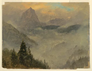 Dessin, Le Hochkalter, près de Berchtesgaden, 1868