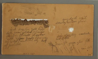 Dessin, orage, montagnes, sculpture de dévotion, Autriche ou Bavière, 1868