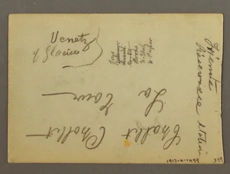 Dessin, bâtiments de la ville, peut-être 1868-69