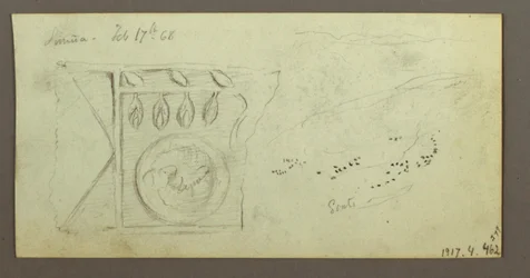 Dessin, arbres, festonné, février peut-être 1868