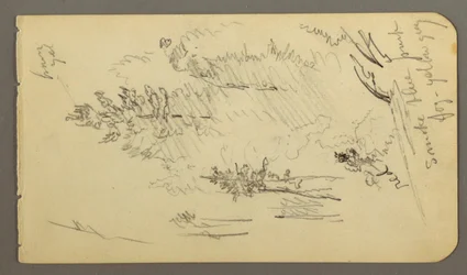 Dessin, Arbres dans le brouillard, peut-être 1878