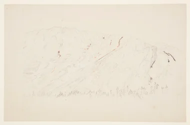Dessin, partie supérieure du grand bassin, mont Katahdin, septembre 1877