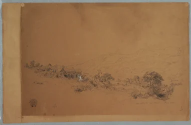 Dessin, vallée avec la scierie McAllisters, Colombie, juin 1853