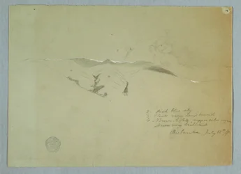 Dessin, vallées et crêtes enneigées, Riobamba, Équateur, 13 juillet 1857