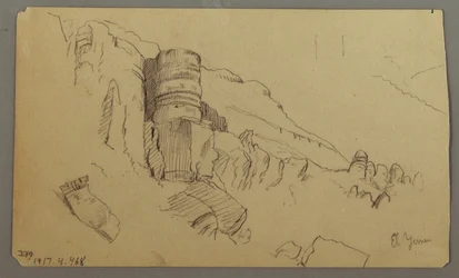 Dessin, vue sur Wady el-Arabah, 20 février 1868
