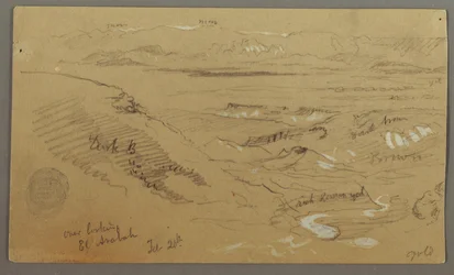 Dessin, Vue de Wady el-Arabah, 20 février, peut-être 1868