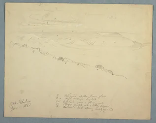Dessin, Vue de Mount Salus, Jamaïque, juin 1865