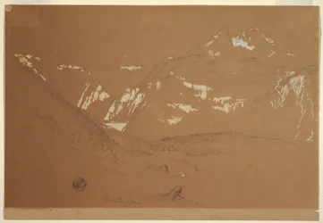 Dessin, Watxmann, le Königssee et Schoenfeld Spitze..., juin-juillet 1868