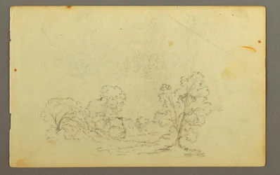 Dessin, paysage boisé, peut-être 1845