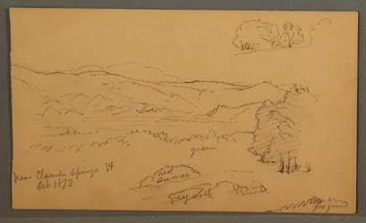 Dessin, vallée boisée, octobre 1873