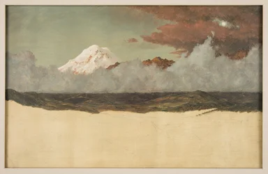 Mont Chimborazo à travers la brume et les nuages