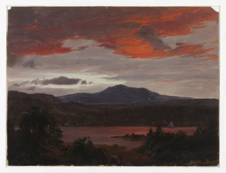 Turner Pond avec Pomola Peak et Baxter Peak, Maine