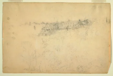 Vue de la maison de montagne Catskill