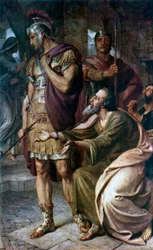 Saint Paul à Rome (lithographie couleur)