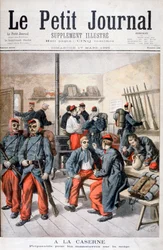 Dans la caserne, préparation pour les manœuvres dans la neige, 1895