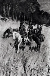 Les premiers pionniers sur la Blue Ridge, gravé par F. H. Wellington, de 