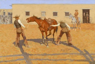 Son premier Leson, 1903, par Frederic S. Remington