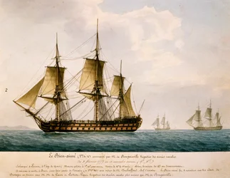 Le navire Bien-Aimé de Louis Antoine, Comte de Bougainville
