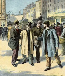 Arrestation de Léopold Emile Aron, 1895 (Illustration)