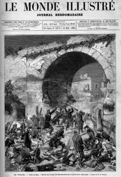 Tunisie, juillet 1881 : les troupes françaises prirent la ville de Sfax à la suite de la révolte des habitants contre le protectorat français de Tunisie. Gravure de De Haenen. Un de « Le Monde illustré », no 1270 du 30 juillet