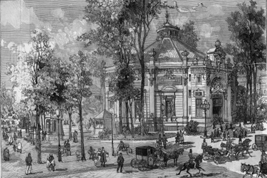 Vue du théâtre Panorama Marigny pendant sa construction par Charles Garnier (1825-1895) à Paris