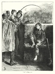 Illustration pour Bleak House de Dickens (lithographie)