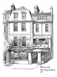 Maison de Whistler, 96 Cheyne Walk, Chelsea, Londres, 1912