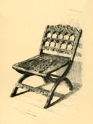Chaise pliante, bois de noyer, 16e-17e siècles, 1881