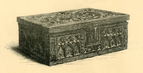 Boîte en chêne, 14ème siècle, 1881