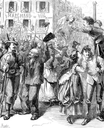 Défense de Paris : étudiants allant tenir les barricades, Guerre franco-prussienne