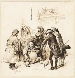 Deux Gentilshommes Aidant un Ivre