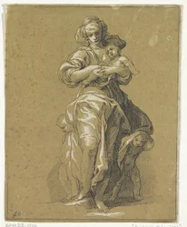 Charité avec trois enfants