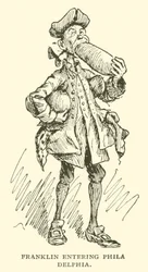 Franklin entrant à Philadelphie