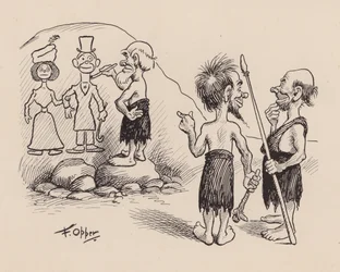 Nos ancêtres antédiluviens par F. Opper : Numéro quarante-cinq (litho)