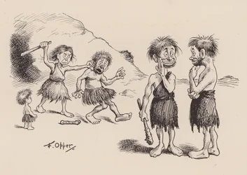 Nos ancêtres antédiluviens par F Opper : Numéro quarante-sept (litho)