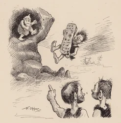 Nos ancêtres antédiluviens par F Opper : Numéro quarante-trois (litho)