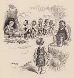 Nos ancêtres antédiluviens par F. Opper : Numéro quatorze (litho)