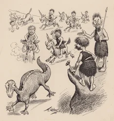 Nos ancêtres antédiluviens par F Opper : Numéro neuf (litho)