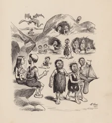 Nos ancêtres antédiluviens par F Opper : Numéro un (litho)