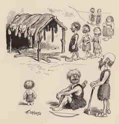 Nos ancêtres antédiluviens par F Opper : Numéro dix-sept (litho)