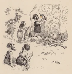 Nos ancêtres antédiluviens par F Opper : Numéro six (litho)