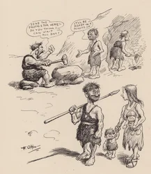 Nos ancêtres antédiluviens par F Opper : Numéro treize (litho)