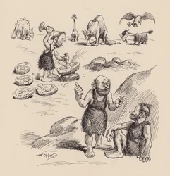 Nos ancêtres antédiluviens par F Opper : Numéro trente-cinq (litho)